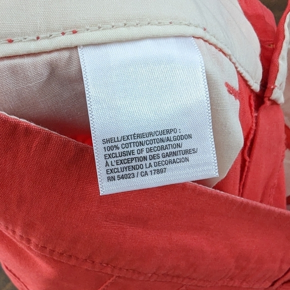 Old Navy Nautical Chino Shorts 2 Coral Blue Embroidered Coastal Anchors Short - Picture 9 of 10